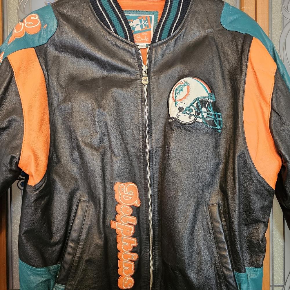 NFL Miami Dolphins leather jacket Large